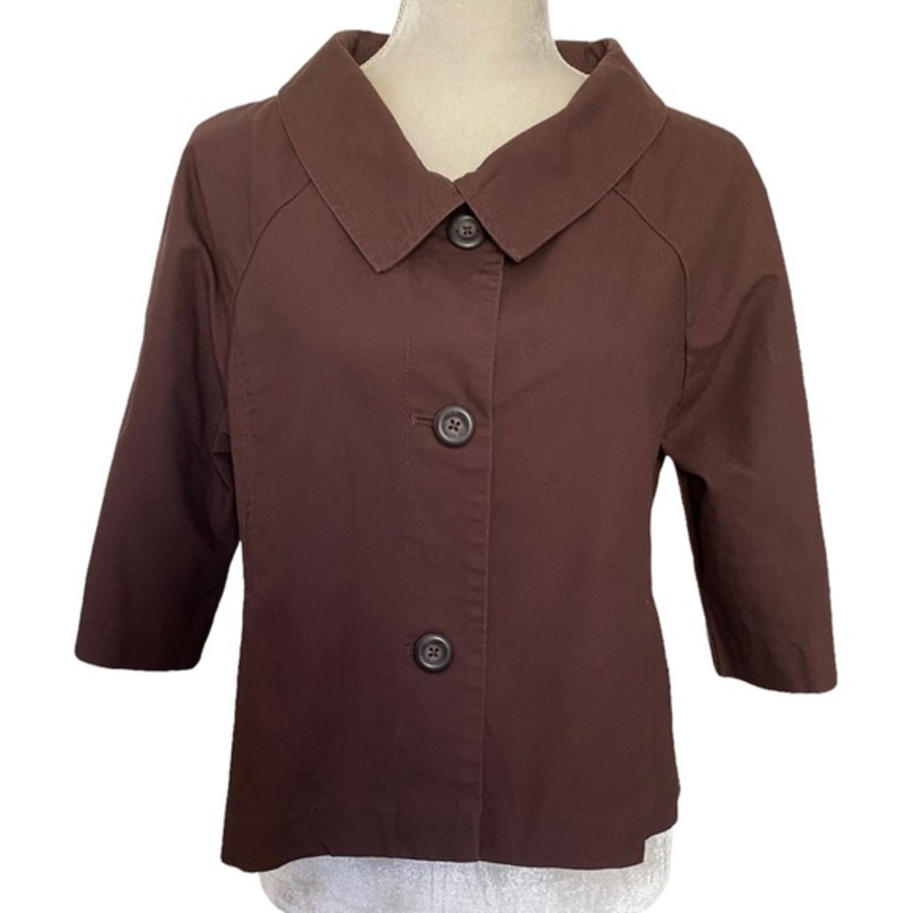 Tex by Max Azria Brown Cropped Blazer Jacket‎ sz Medium